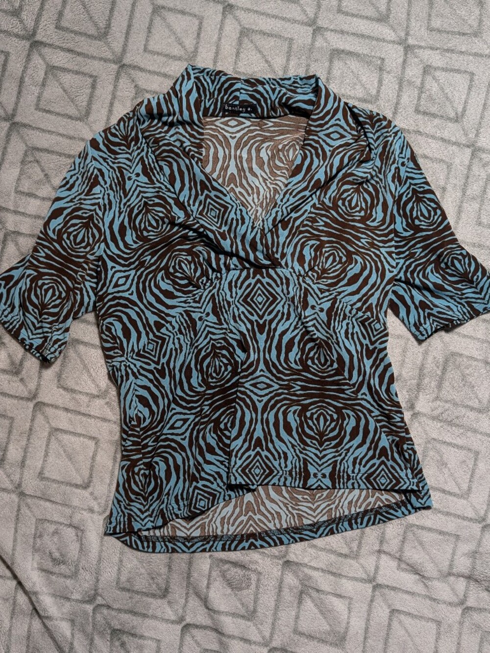 Y2k Bentley A. Zebra Print Blouse